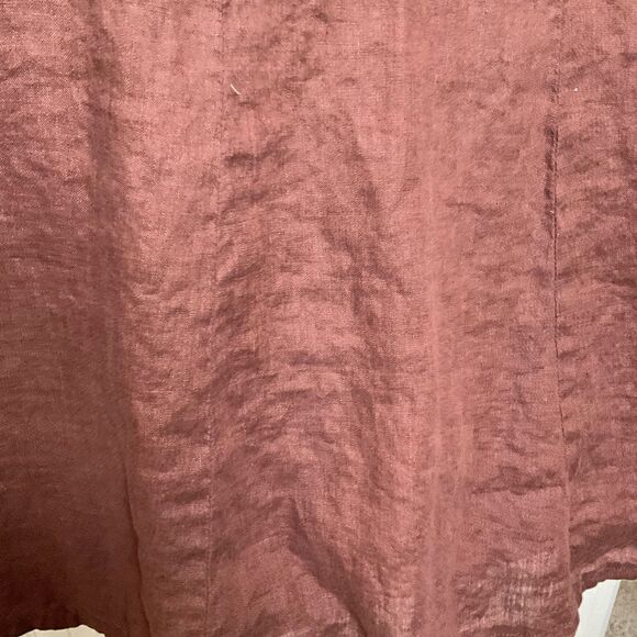 FLAX Designs Linen Jacket Brown‎ Contrast Cuff M - Picture 10 of 16